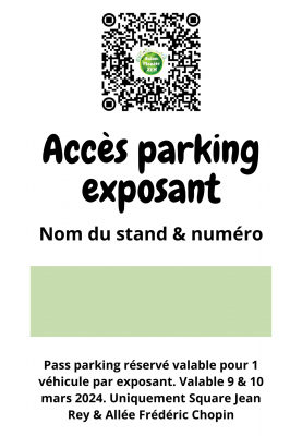 Acces parking exposant liege mars 2024
