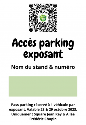 Acces parking exposant